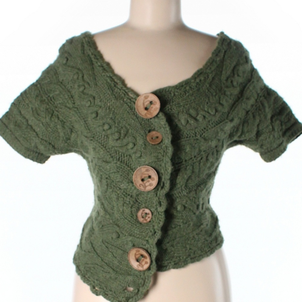 Sleeping On Snow Green Cardigan